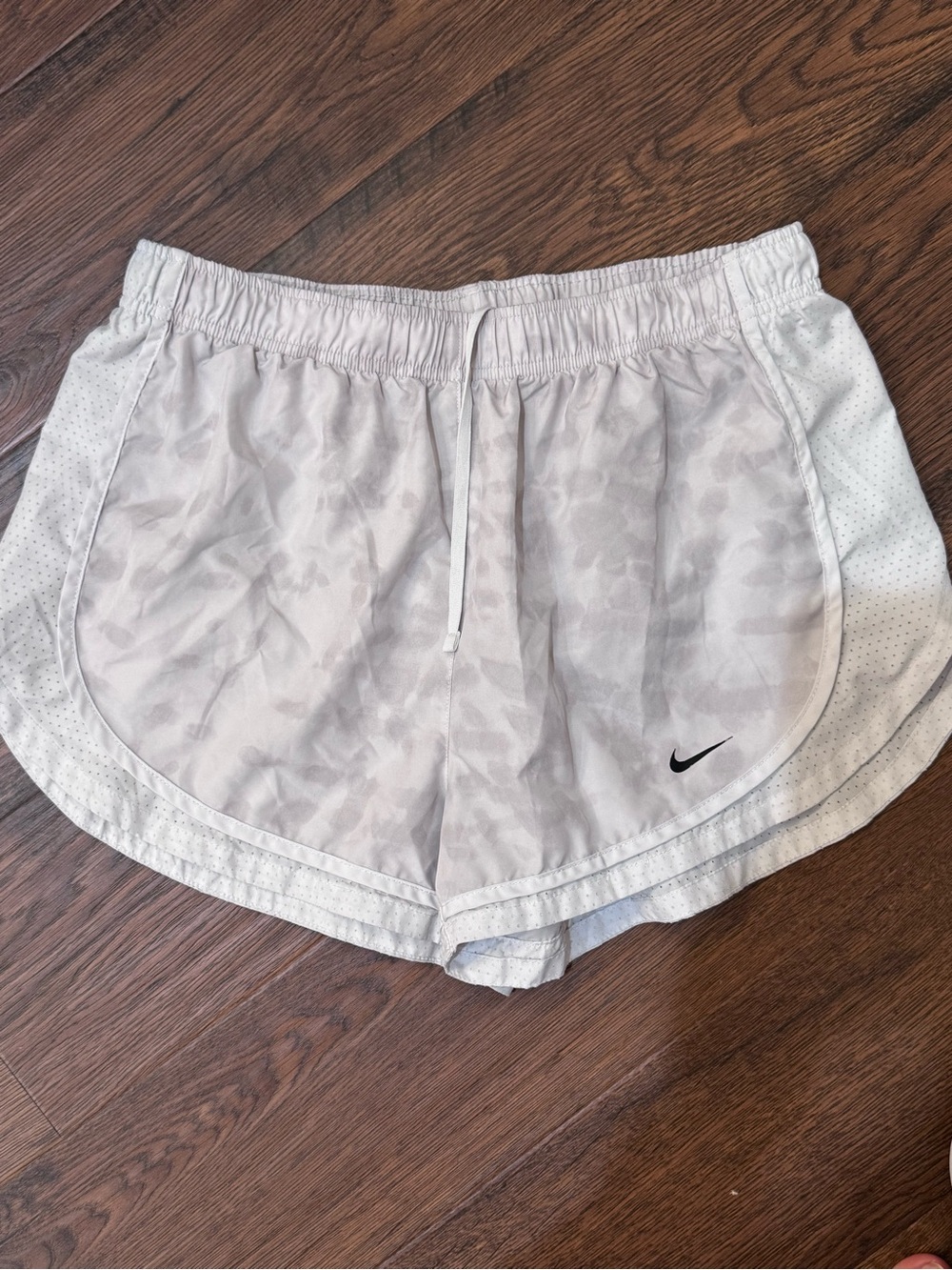 Nike White Women's Performance Running Shorts with Subtle Camo